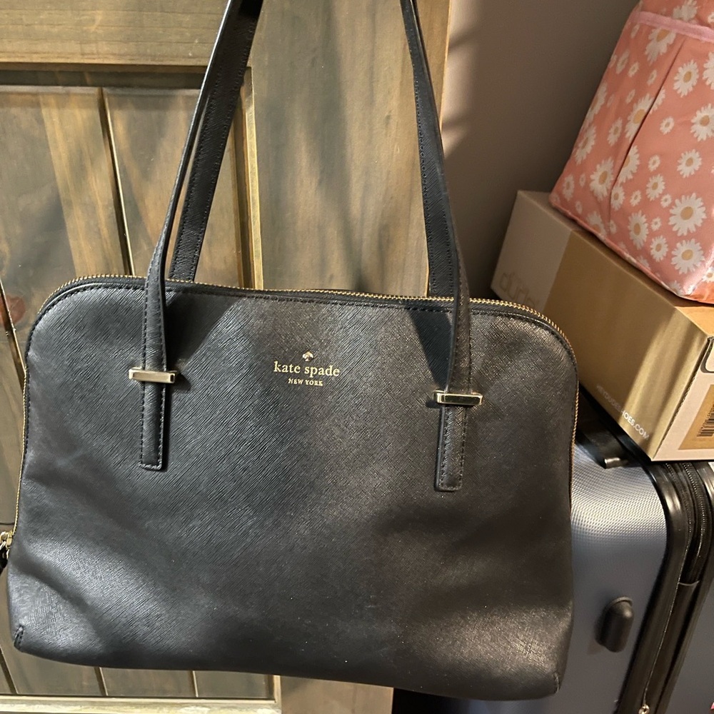 Kate Spade Black Shoulder Bag with Structured Design